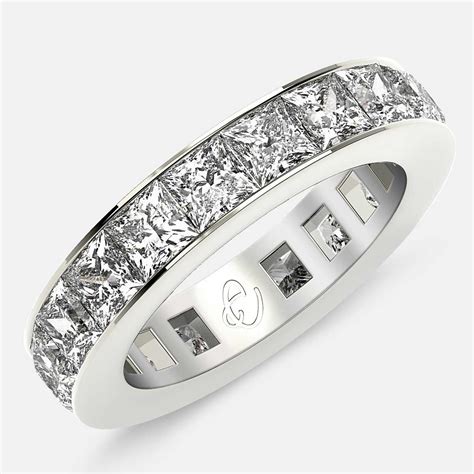 chanel setting ring|9 rows channel diamond band.